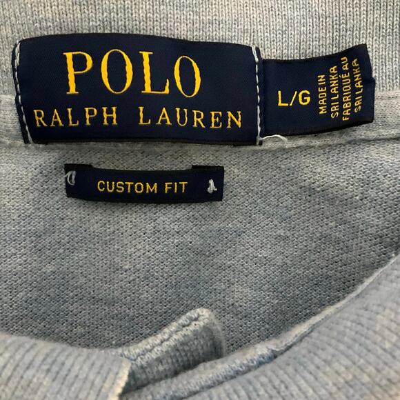 Polo Ralph Lauren Custom Fit Blue Casual Cotton Two Button Polo Size L - Picture 5 of 7